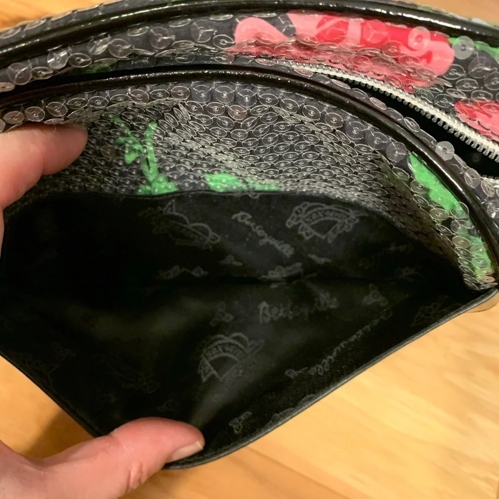 Betseyville floral sequined makeup bag